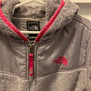 Girls Fuzzy North Face Jacket